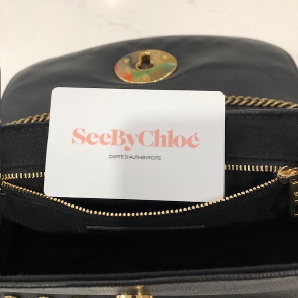 Limited Edition IMPECCABLE SeeBy Chloe Lois Black Leather Studded Chain Bag - Picture 13 of 16